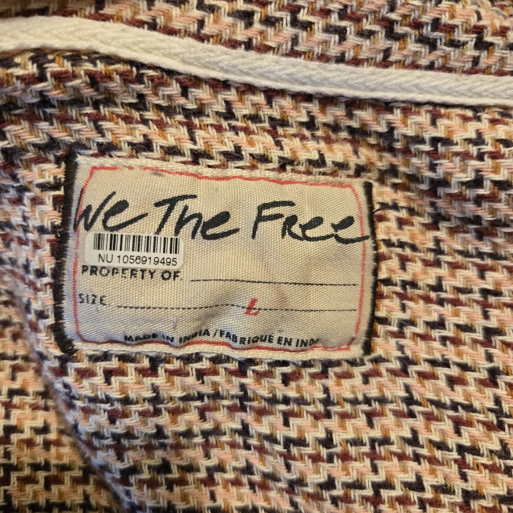 We The Free Womens Freddie Menswear Plaid Cotton Oversized Shirt Large - Picture 7 of 11